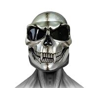 Ghost Skull Caschi - Full Face Skull Caschi moto con occhiali di protezione | Gli appassionati di moto devono avere Ghost Heads decorazione da parete per adulti uomini e donne
