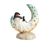 Ghost - Statuetta in resina fantasma di Halloween, statuette, Spooky Home Decor, Compact Ghostly with Witch Hat, ideale per casa, interni esterni, soggiorno, cucina, cucina, ingresso, finestra e