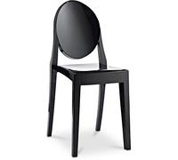 Ghost Style - Sedia trasparente per sala da pranzo, Victoria Queen, colore: Nero