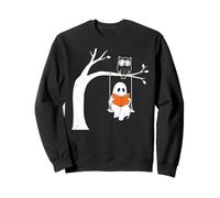 Ghost Swing Camicia Gufo Lettura Albero Carino Spooky Felpa