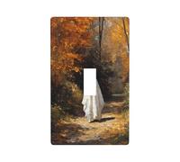 Ghost Walking Autunno Foresta Percorso Luce Interruttore Copertura Decorativo Singolo Toggle 1 Gang Piastra da Parete per Cucina Agriturismo Camera da Letto Bagno Arte