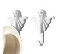 Ghost Wall Hooks, 2 pezzi Halloween Wall Mounted 3D Printed Cute Coat Hook | Cute Ghost Hooks, 3D Printed Wall Mount Design Provides Convenient Hanging Space for Towels Coats Bags in Bathrooms Bedrooms