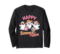 Ghost Watermelon Ice Cream Happy Summerween Halloween Spooky Maglia a Manica