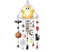 Ghost Wind Chime - LED Hanging Decor, Halloween Outdoor Light Ornament
