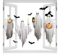 Ghost Window Stickers Self Adhesive Spooky Cling Black Bat Glass Decals