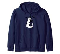 Ghost With Pug Dog Halloween Felpa con Cappuccio