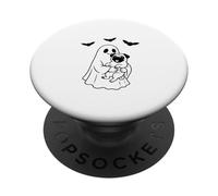 Ghost With Pug Dog Halloween PopSockets PopGrip Adesivo