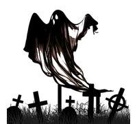 Ghost Yard Signs, Holiday Outdoor Stakes, 9.65x8.39 Inches Weather Resistant Halloween Planter Stakes for Porch, Backyard, Patio, Front Yards, Path, Festival, Garden Decoration