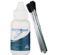 GHOSTBOND Platunum - Legante per testa intera per poliestere e pizzo | Adesivo per capelli colla per parrucche appositamente formulato per umidità elevata - 1,3 oz + 5 pennelli per l'applicazione