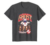 Ghostbusters Cute Stay Puft Loom Group Shot Retro Big Logo Maglietta, Bambini, Grigio Scuro, 2 Anni