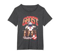 Ghostbusters Cute Stay Puft Loom Group Shot Retro Big Logo Maglietta, Donna Plus-Size, Grigio Scuro, 5X