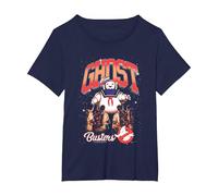 Ghostbusters Cute Stay Puft Loom Group Shot Retro Big Logo Maglietta, Donna Plus-Size, Navy, 4X