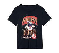 Ghostbusters Cute Stay Puft Loom Group Shot Retro Big Logo Maglietta, Donna Plus-Size, Nero, 3X