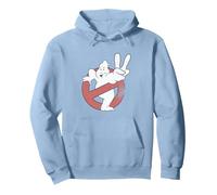 Ghostbusters Distressed Logo Ghostbusters II Retro Movie Felpa con Cappuccio, Unisex per Adulti, Blu Polveroso, XXL