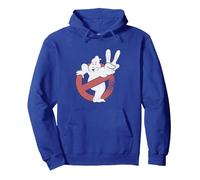 Ghostbusters Distressed Logo Ghostbusters II Retro Movie Felpa con Cappuccio, Unisex per Adulti, Blu Reale, XXL