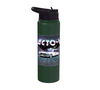 Ghostbusters Ecto 1 1984 80s Movie Car Synthwave Griglia Cromata Stainless Steel Insulated Water Bottle