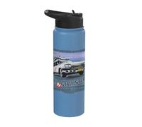 Ghostbusters Ecto 1 Auto Angolata 1984 Anni '80 Titolo Mezzitoni Testo Stainless Steel Insulated Water Bottle