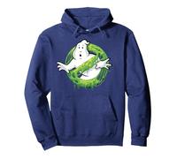 Ghostbusters Ghost Logo Green Slime Felpa con Cappuccio, Unisex per Adulti, Navy, M
