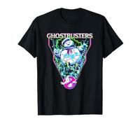 Ghostbusters Group Shot Colorful Neon Big Chest Poster Maglietta