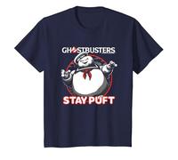 Ghostbusters Iconic Cute Stay Puft Round Big Chest Frame Maglietta, Bambini, Navy, 10 Anni