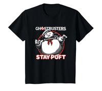 Ghostbusters Iconic Cute Stay Puft Round Big Chest Frame Maglietta, Bambini, Nero, 8 Anni