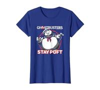 Ghostbusters Iconic Cute Stay Puft Round Big Chest Frame Maglietta, Donna, Blu Reale, XS