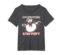 Ghostbusters Iconic Cute Stay Puft Round Big Chest Frame Maglietta, Donna Plus-Size, Grigio Scuro, 2X