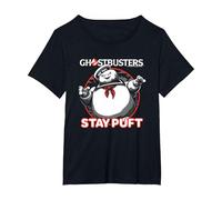 Ghostbusters Iconic Cute Stay Puft Round Big Chest Frame Maglietta, Donna Plus-Size, Nero, 4X