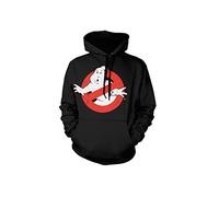 Ghostbusters Licenza Ufficiale Distressed Logo Felpa con Cappuccio (Nera), Medium