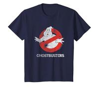 Ghostbusters Logo Fantasma Vintage Maglietta, Bambini, Navy, 6 Anni