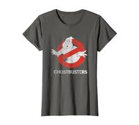 Ghostbusters Logo Fantasma Vintage Maglietta, Donna, Asfalto, L