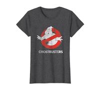 Ghostbusters Logo Fantasma Vintage Maglietta, Donna, Grigio Scuro, XL