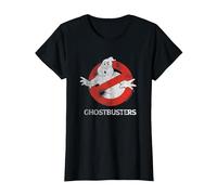 Ghostbusters Logo Fantasma Vintage Maglietta, Donna, Nero, M