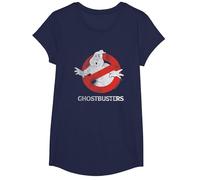Ghostbusters Logo Fantasma Vintage Maglietta, Ragazze, Navy, XS