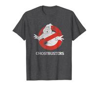 Ghostbusters Logo Fantasma Vintage Maglietta, Uomo, Grigio Scuro, S