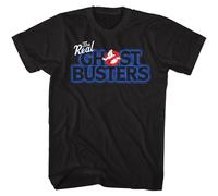 Ghostbusters Maglietta Uomo Manica Corta Logo Real - Nero Cotone