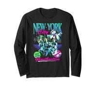 Ghostbusters Neon New York City Retro 80's Movie Maglia a Manica