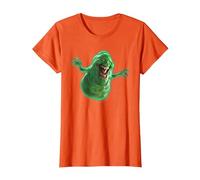 Ghostbusters Slimer Large Face Portrait Maglietta, Donna, Arancio, M