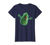 Ghostbusters Slimer Large Face Portrait Maglietta, Donna, Navy, XS