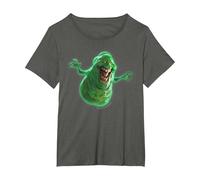 Ghostbusters Slimer Large Face Portrait Maglietta, Donna Plus-Size, Asfalto, 3X