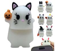 Ghostees Mystery Phone Buddy, figura di compagno di telefono, simpatico ciondolo a forma di fantasma di Halloween, accessorio decorativo universale per tutti gli smartphone, Misura unica, Plastica