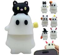 Ghostees Mystery Phone Buddy, figura di compagno di telefono, simpatico ciondolo a forma di fantasma di Halloween, accessorio decorativo universale per tutti gli smartphone, Misura unica, Plastica