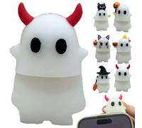 Ghostees Mystery Phone Buddy, figura di compagno di telefono, simpatico ciondolo a forma di fantasma di Halloween, accessorio decorativo universale per tutti gli smartphone, Misura unica, Plastica
