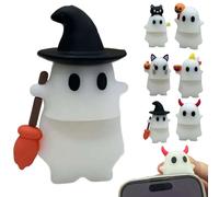 Ghostees Mystery Phone Buddy, figura di compagno di telefono, simpatico ciondolo a forma di fantasma di Halloween, accessorio decorativo universale per tutti gli smartphone, Misura unica, Plastica