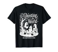 Ghosting Il Mondo Un Capitolo alla Volta Bookish Halloween Maglietta