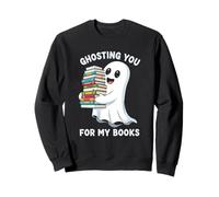 Ghosting You Cute Ghost Leggi Libri Amante Lettura di Halloween Felpa