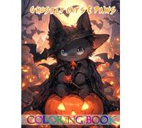Ghostly Cats & Paws - Spooky Coloring Book: Mystical meows and enchanted tails bring charm and mystery to every page