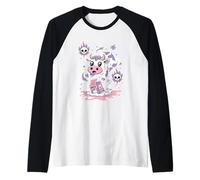 Ghostly Demon Cow Evocazione Cerchio Pastello Goth Maglia con Maniche Raglan