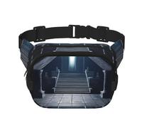 GhostlyGathering Marsupio quadrato a doppio strato per attività all'aperto come sport, viaggi, escursionismo, ciclismo, Nero , Taglia unica