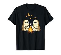 Ghosts Campfire Camping Halloween Divertente Carino Spooky Accogliente Maglietta